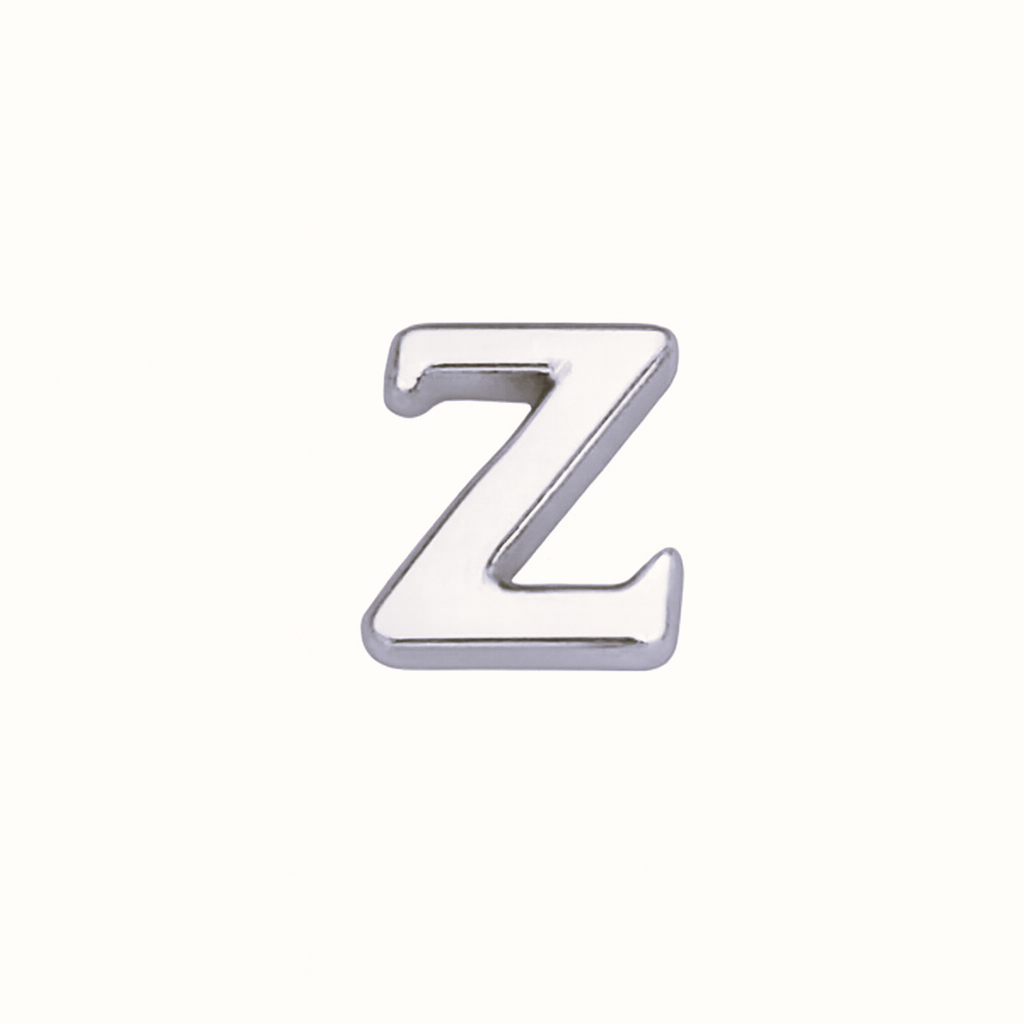SILVER LETTER CHARM