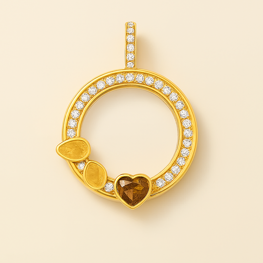 DIAMOND BEZEL EARTH LOCKET